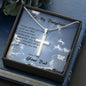 Dad's Love Stainless Steel Cross Necklace , Gift from Dad, Dad Daughter Gift, Gift to Daughter - Gifts 4 Your Season