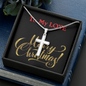 Stainless Steel Cross Necklace, Her, Him, Friend, Christmas, Anniversary, Birthday, Valentine's Day, Mother's Day, Custom Message Card