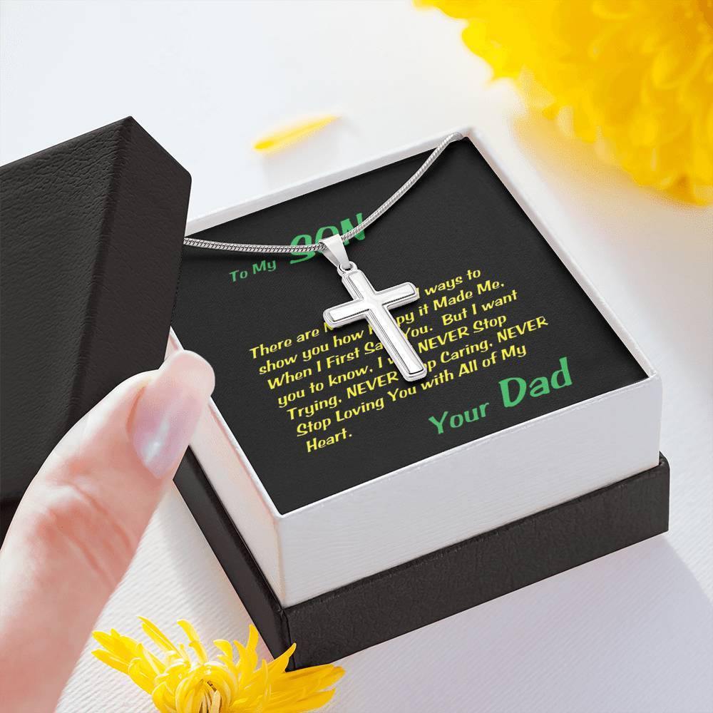 Steel Cross Necklace, Birthday Gift For Son, To My Son Cross, Present From Dad For Son Birthday Gift Ideas - Gifts 4 Your Season