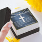 Stainless Steel Cross Necklace, From Dad, Custom Message Card