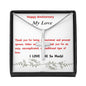 Stainless Steel Cross Necklace, Birthday Gift, Custom Message Card, For Husband