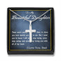 Stainless Steel Cross Necklace, From Dad, Custom Message Card