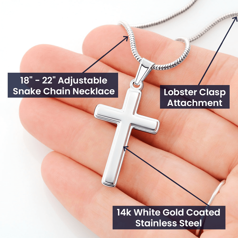 Stainless Steel Cross Necklace, For Her, Friend, for Christmas, Anniversary, Birthday, Valentine's Day, Mother's Day, with Custom Message Card