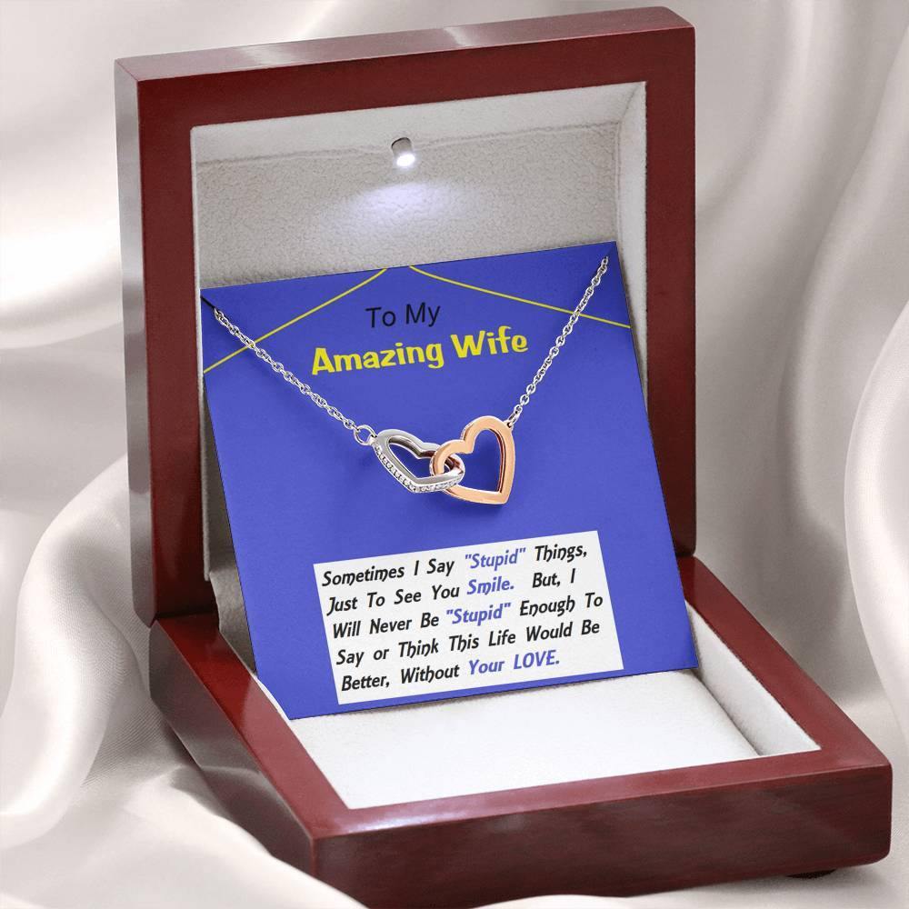 Two Hearts Embellished, Anniversary Gift For Wife, Birthday Gift For Wife, Gift For Wife, Necklace For Wife, Gift For Wife Birthday - Gifts 4 Your Season
