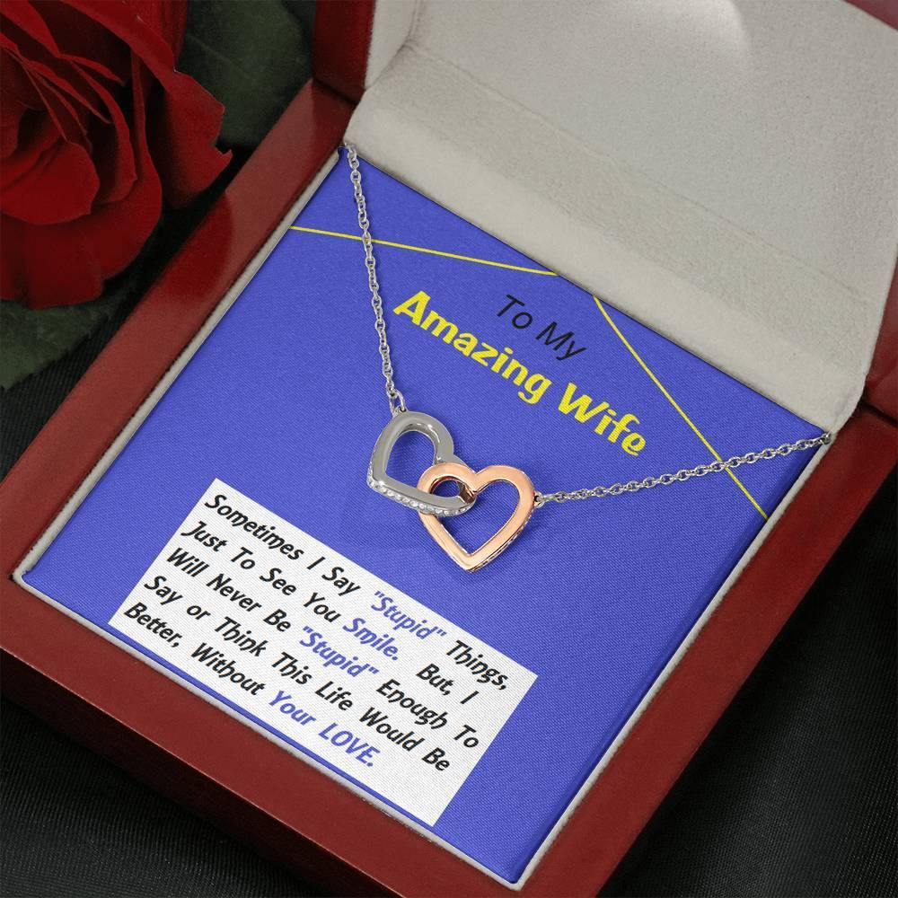 Two Hearts Embellished, Anniversary Gift For Wife, Birthday Gift For Wife, Gift For Wife, Necklace For Wife, Gift For Wife Birthday - Gifts 4 Your Season