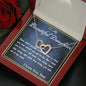 Two Hearts Embellished Necklace, From Dad, Daughter Necklace, for Christmas, Birthday, Custom Message Card