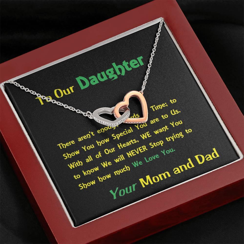 Two Interlocked Hearts, For Daughter, Gift For Our Daughter, Shineon Jewelry, Christmas Gift, Birthday Gift, Message Card Jewelry - Gifts 4 Your Season