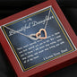 Two Hearts Embellished Necklace, From Dad, Daughter Necklace, for Christmas, Birthday, Custom Message Card