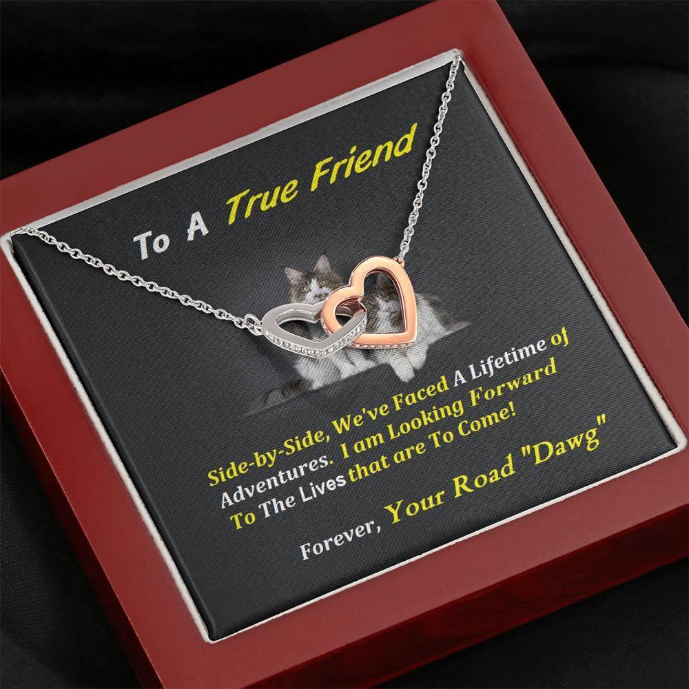 Two Interlocked Hearts | To My True Friend Gift | Cat Lover Gift | Friend Christmas Jewelry | Love Keepsake | Friend Necklace | Friend Message Card | Meaningful Cards | Best Friend Ever - Gifts 4 Your Season