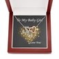 Two Hearts Necklace, For Her, Valentine's Day, Mother, Wife, Girlfriend, with Custom Message Card