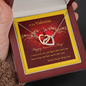 Two Hearts Necklace, For Her, Valentine's Day, Mother, Wife, Girlfriend, with Custom Message Card