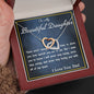 Two Hearts Embellished Necklace, From Dad, Daughter Necklace, for Christmas, Birthday, Custom Message Card