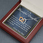 Two Hearts Embellished Necklace, From Dad, Daughter Necklace, for Christmas, Birthday, Custom Message Card