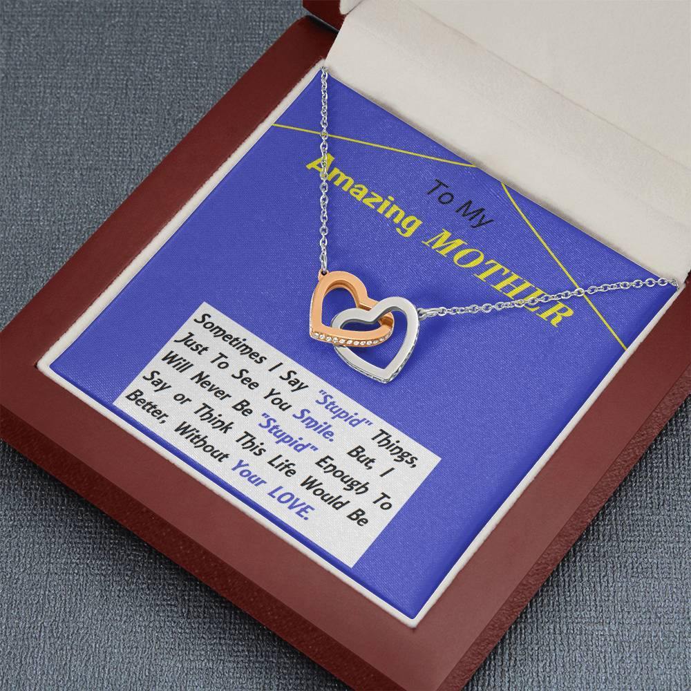 Two Hearts Embellished, To My Mom Gift, Mother Necklace Gift, Mom Birthday Gift Ideas, Christmas Gift For Mom, Gift For My Mother Necklace - Gifts 4 Your Season