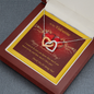 Two Hearts Necklace, For Her, Valentine's Day, Mother, Wife, Girlfriend, with Custom Message Card