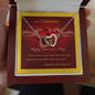 Two Hearts Necklace, For Her, Valentine's Day, Mother, Wife, Girlfriend, with Custom Message Card