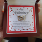 Two Hearts Necklace, For Her, Valentine's Day, Mother, Wife, Girlfriend, with Custom Message Card
