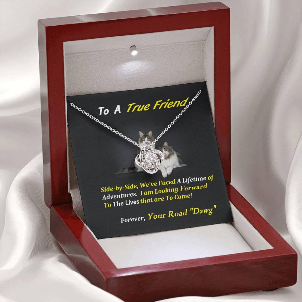 Love Knot Necklace, Birthday Gift For Friend, To My True Friend Necklace, Cat Lover Gift, Present For Friend, Gift - Gifts 4 Your Season