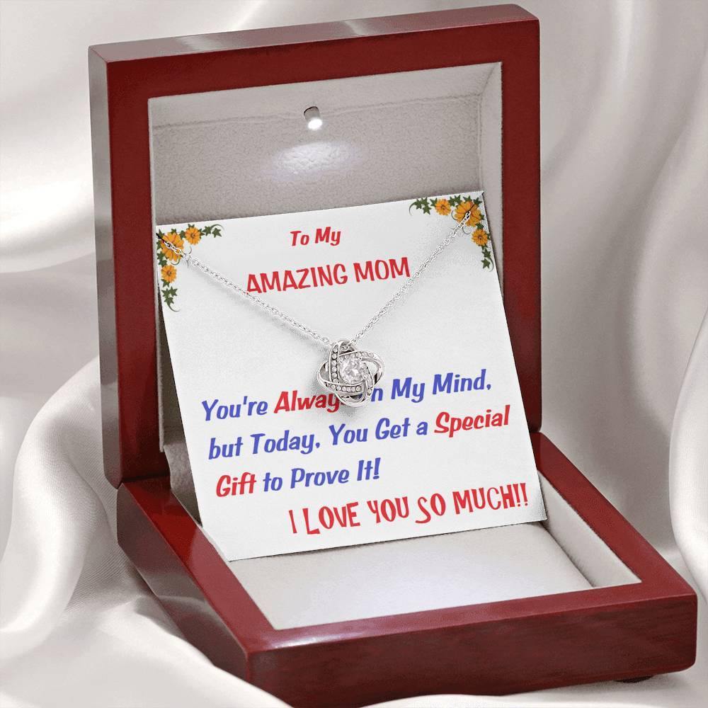 Love Knot Necklace | To My Mom Gift | Mom Christmas Jewelry | Love Her Keepsake | Mom Necklace | Mom Message Card | Meaningful Cards | Best Mom Ever - Gifts 4 Your Season