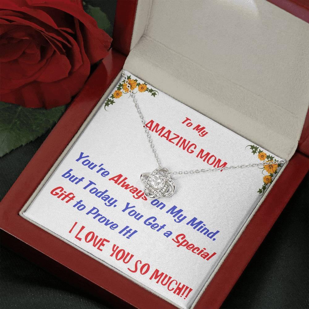 Love Knot Necklace | To My Mom Gift | Mom Christmas Jewelry | Love Her Keepsake | Mom Necklace | Mom Message Card | Meaningful Cards | Best Mom Ever - Gifts 4 Your Season