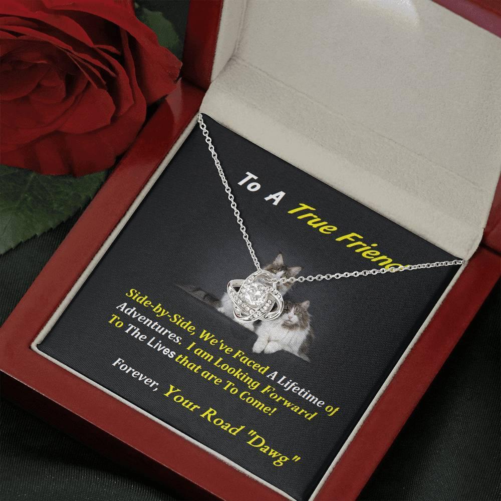 Love Knot Necklace, Birthday Gift For Friend, To My True Friend Necklace, Cat Lover Gift, Present For Friend, Gift - Gifts 4 Your Season