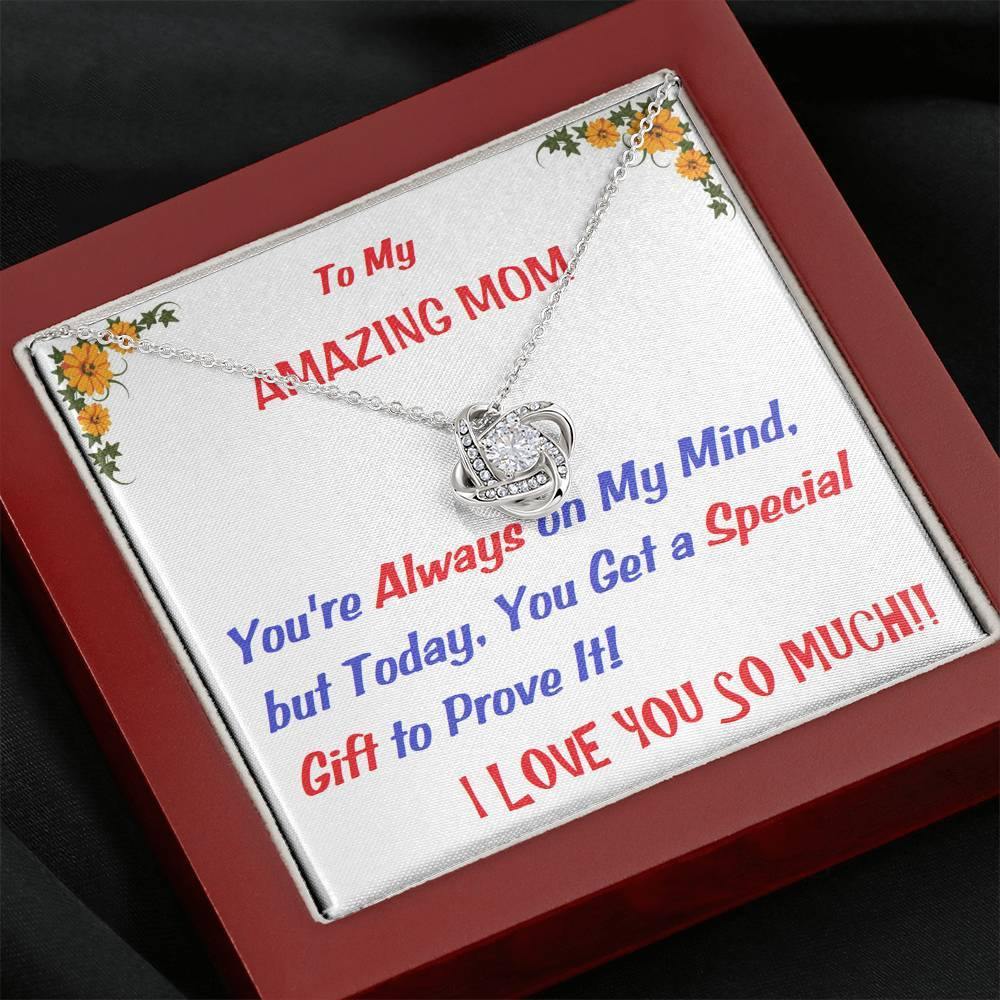 Love Knot Necklace | To My Mom Gift | Mom Christmas Jewelry | Love Her Keepsake | Mom Necklace | Mom Message Card | Meaningful Cards | Best Mom Ever - Gifts 4 Your Season