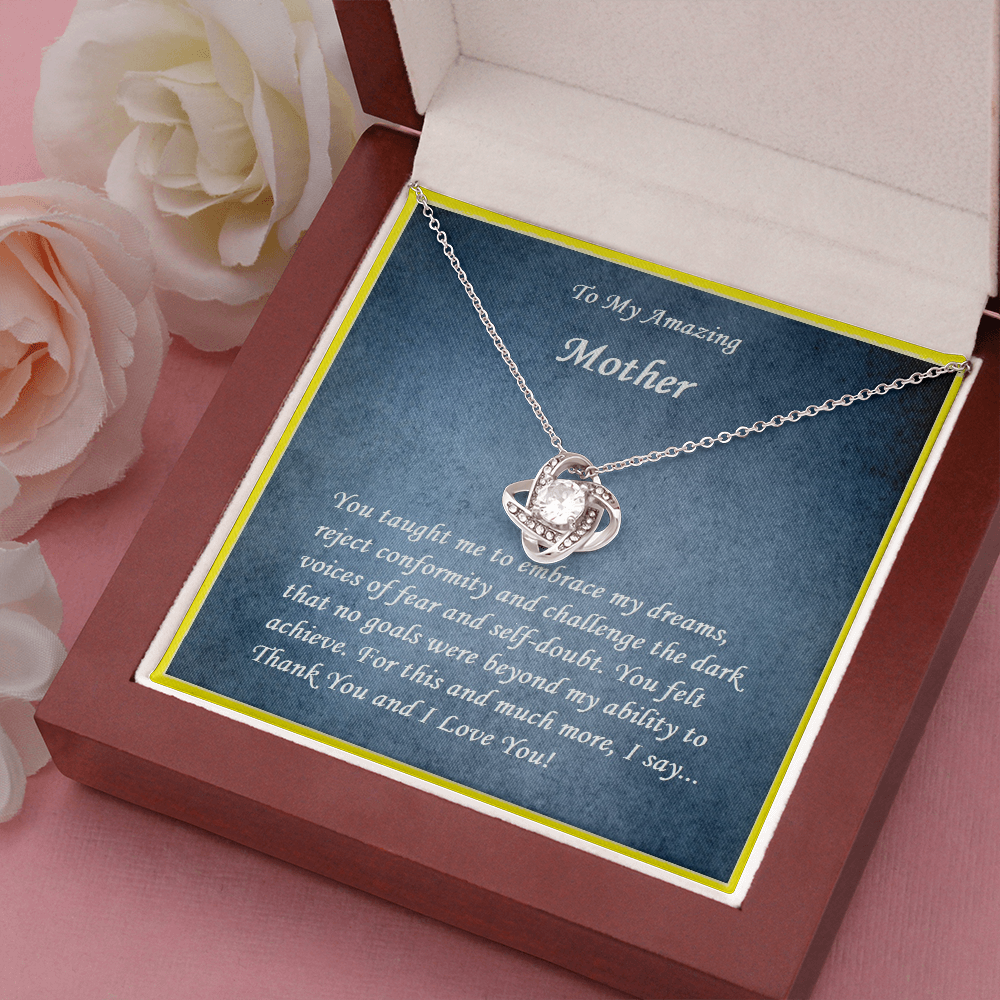 Love Knot Necklace, For Her, Mother, Mom, Grandmother, Aunt, Sister, Wife, Girlfriend, with Message Card
