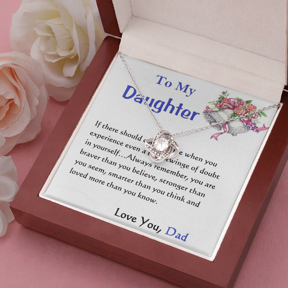 Love Knot Necklace, For Her, Custom Message Card