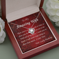 Love Knot Necklace, For Her, Valentine's Day, Mother, Wife, Girlfriend, with Custom Message Card