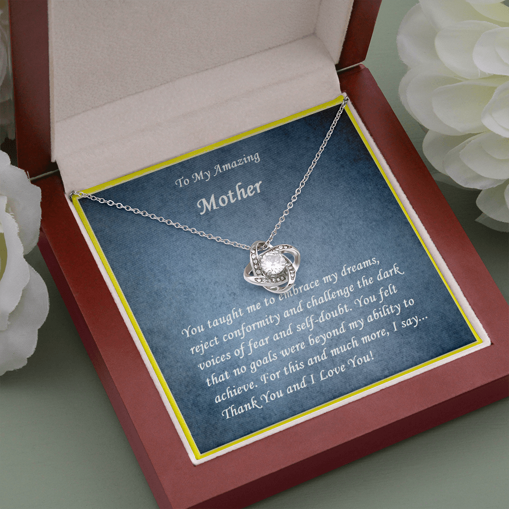 Love Knot Necklace, For Her, Mother, Mom, Grandmother, Aunt, Sister, Wife, Girlfriend, with Message Card