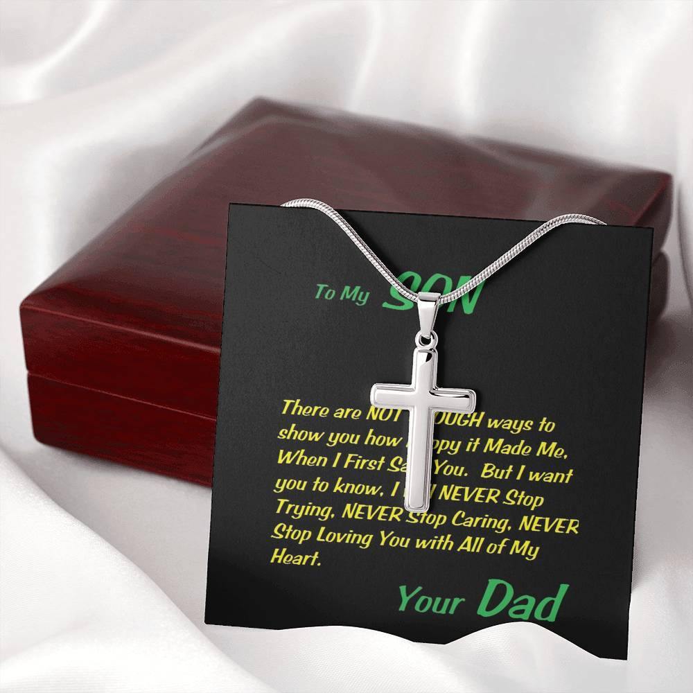 Steel Cross Necklace, Birthday Gift For Son, To My Son Cross, Present From Dad For Son Birthday Gift Ideas - Gifts 4 Your Season