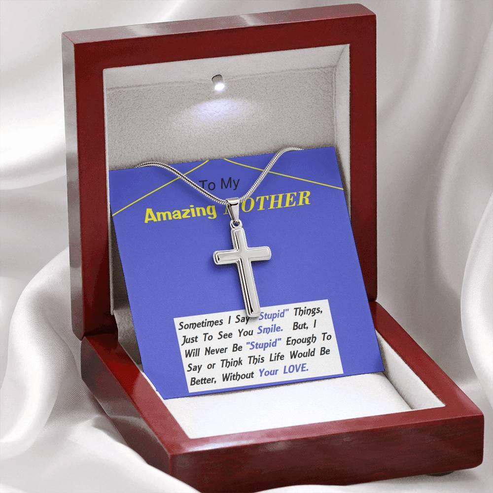 Stainless Steel Cross Necklace, To My Mom Gift, Mother Necklace Gift, Mom Birthday Gift Ideas, Christmas Gift For Mom, Gift For My Mother Necklace - Gifts 4 Your Season