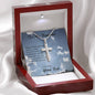 Dad's Love Stainless Steel Cross Necklace , Gift from Dad, Dad Daughter Gift, Gift to Daughter - Gifts 4 Your Season