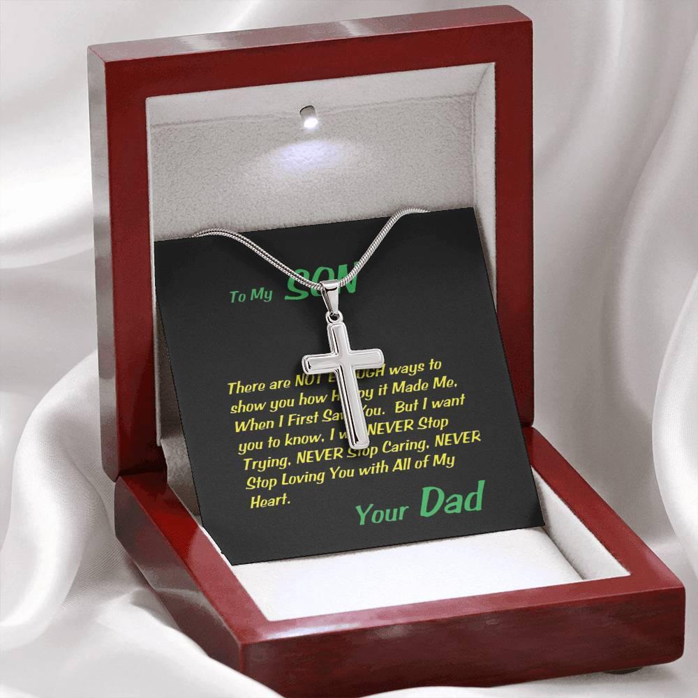 Steel Cross Necklace, Birthday Gift For Son, To My Son Cross, Present From Dad For Son Birthday Gift Ideas - Gifts 4 Your Season