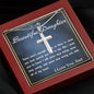 Stainless Steel Cross Necklace, From Dad, Custom Message Card
