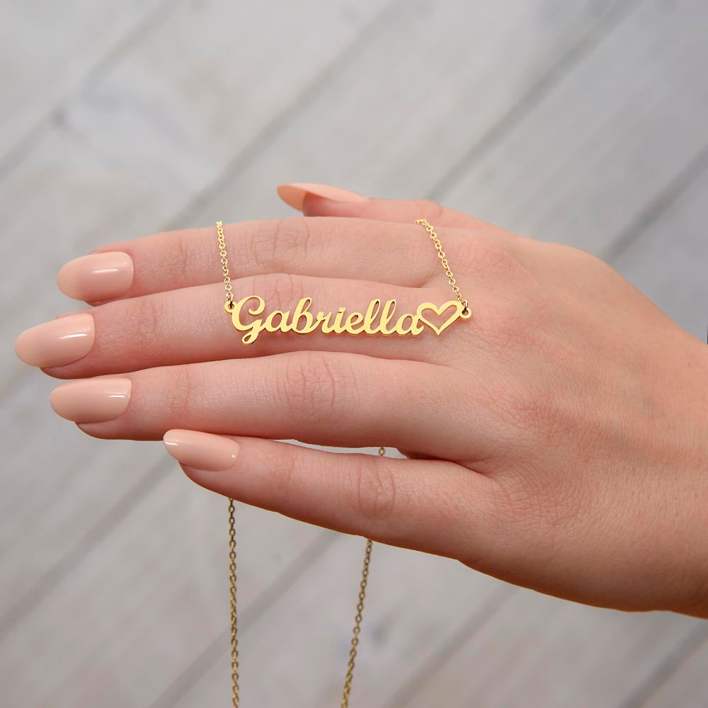 Name Necklace With Heart (No Message Card)