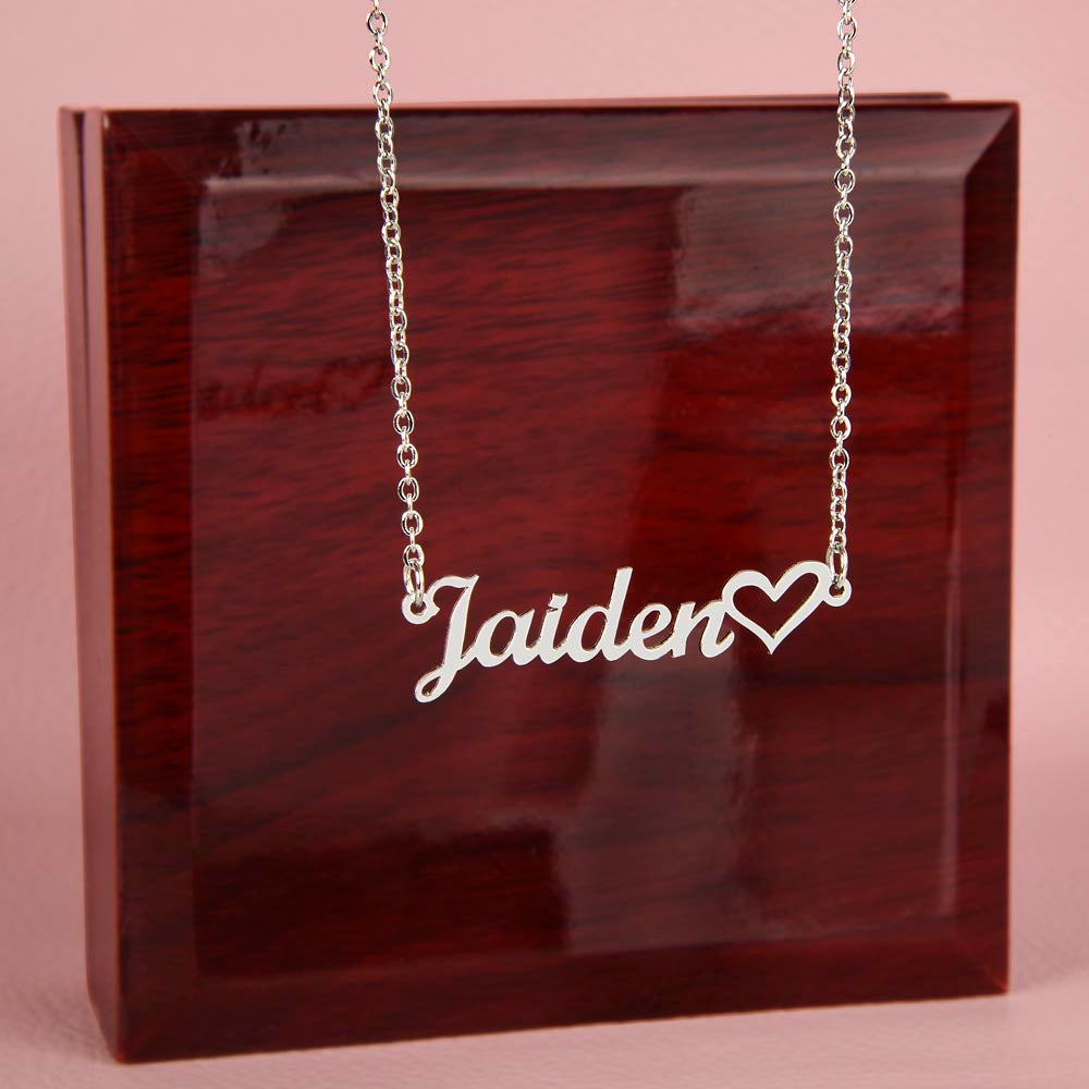 Name Necklace With Heart (No Message Card)