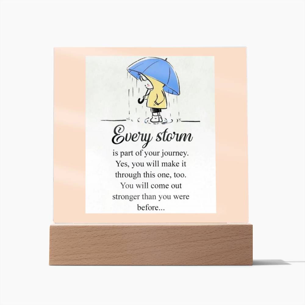 Ever Storm Affirmation Acrylic Plaque, Custom Message