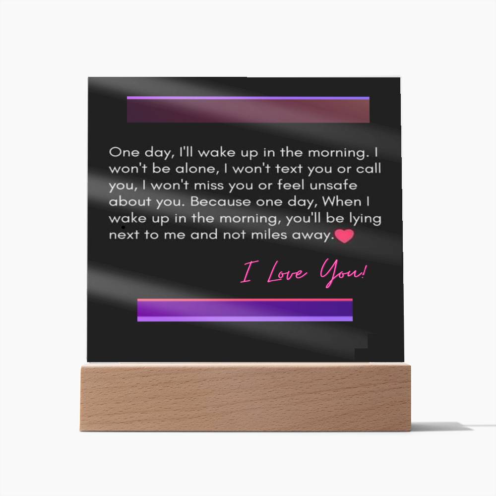 I Love You Affirmation Message Acrylic Plaque, Custom Message