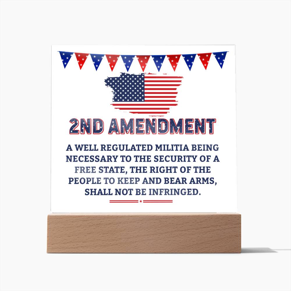 2nd Amendment Affirmation Acrylic Plaque, Custom Message