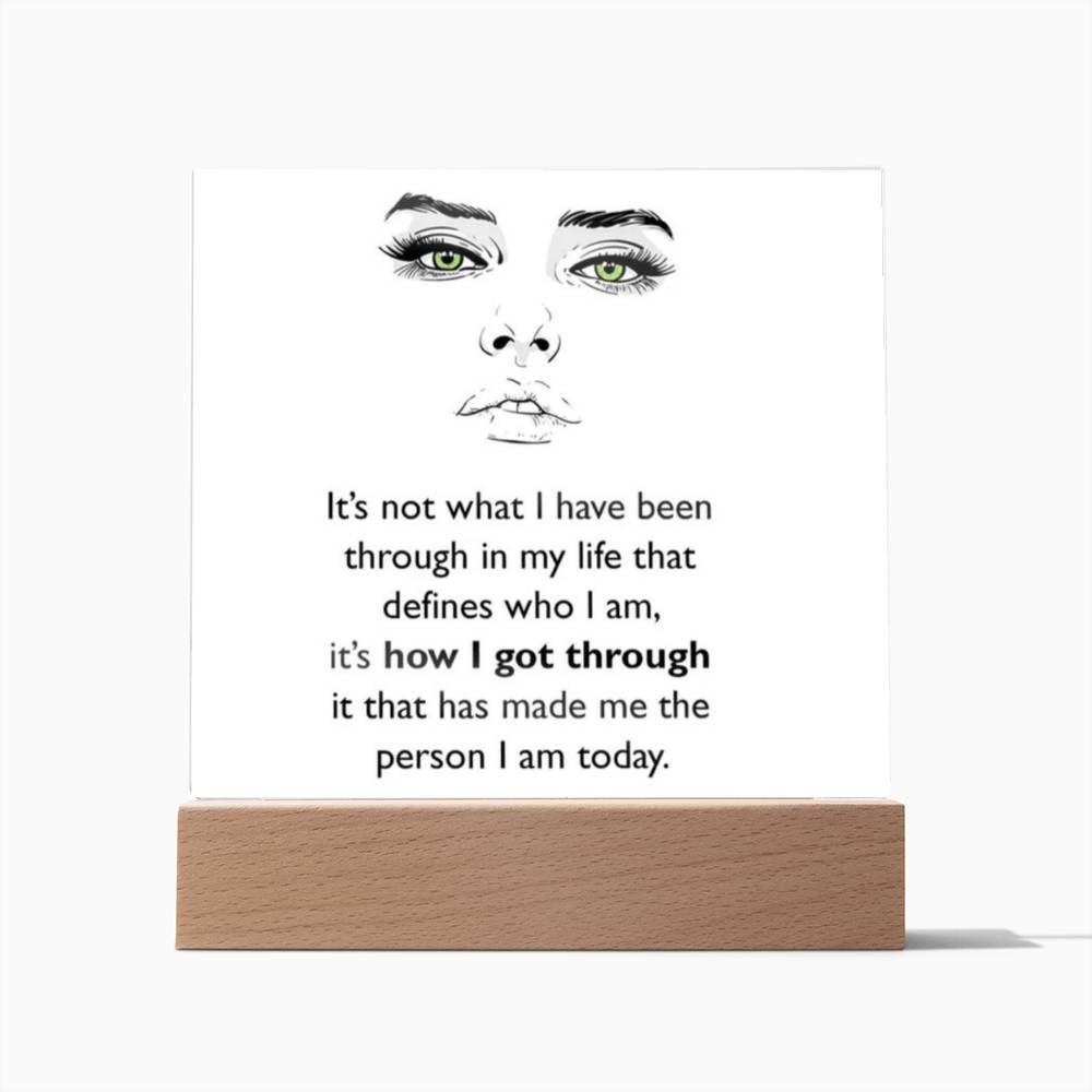 Who I Am Affirmation Acrylic Plaque, Custom Message