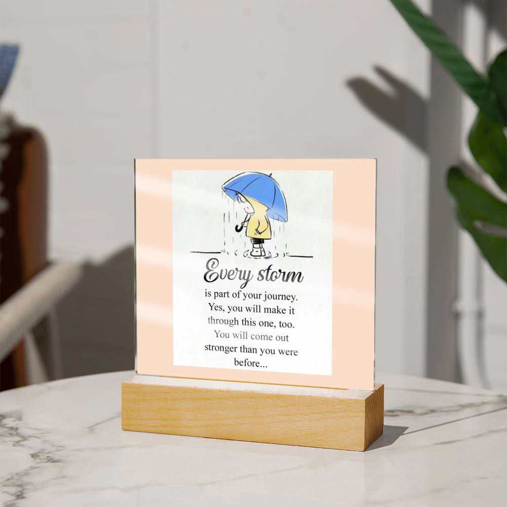 Ever Storm Affirmation Acrylic Plaque, Custom Message