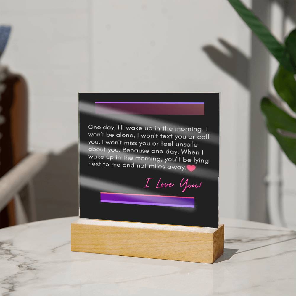I Love You Affirmation Message Acrylic Plaque, Custom Message