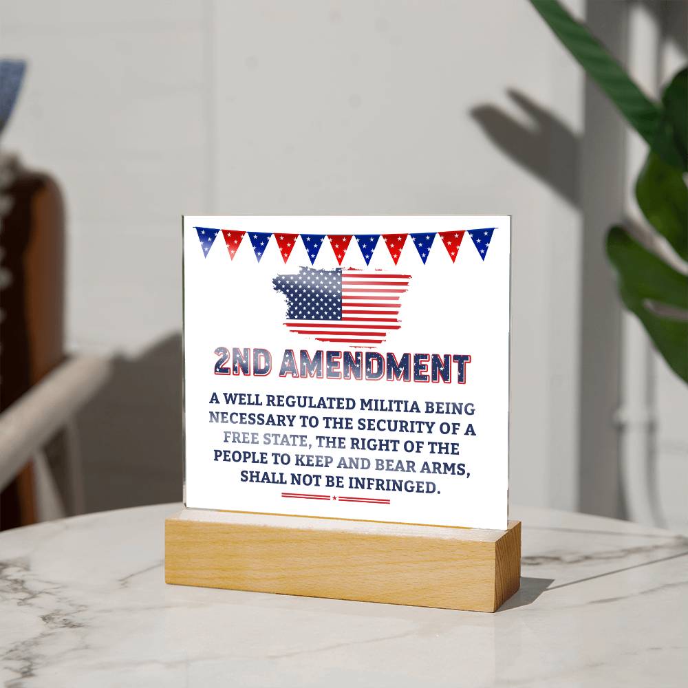 2nd Amendment Affirmation Acrylic Plaque, Custom Message