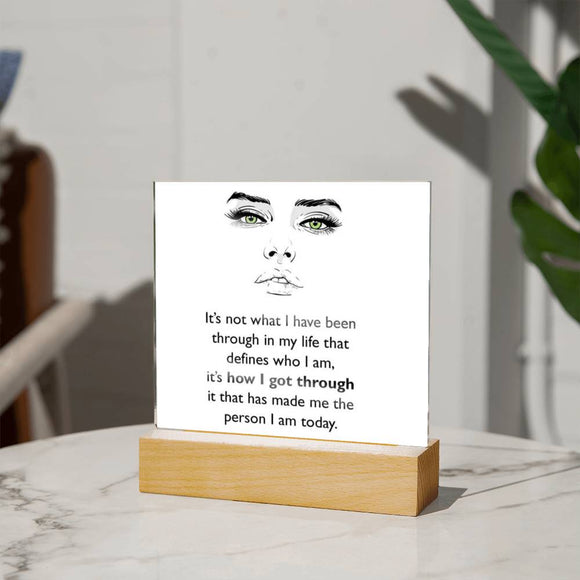 Who I Am Affirmation Acrylic Plaque, Custom Message