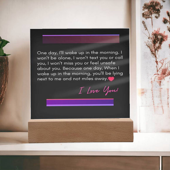 I Love You Affirmation Message Acrylic Plaque, Custom Message