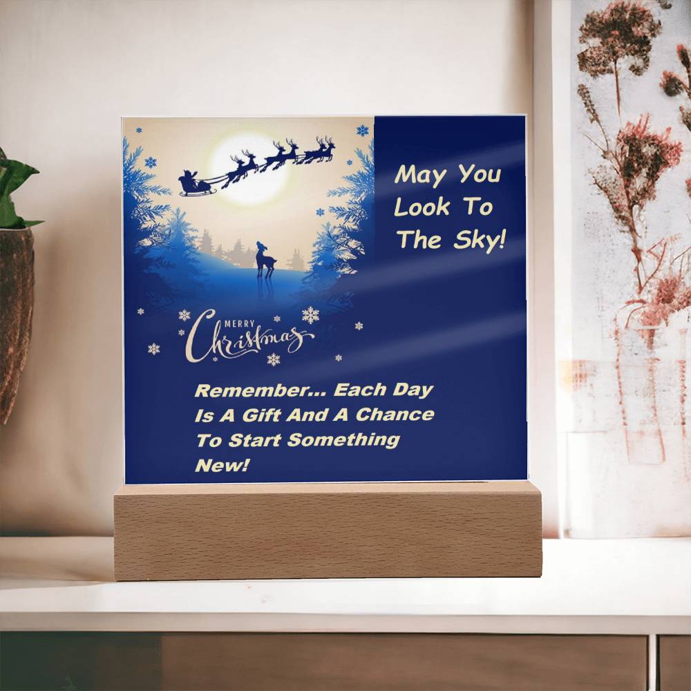 Look To The Sky Acrylic Plaque, For Her, Him, Granddaughter Gift, Christmas, Valentine's Day Custom Message