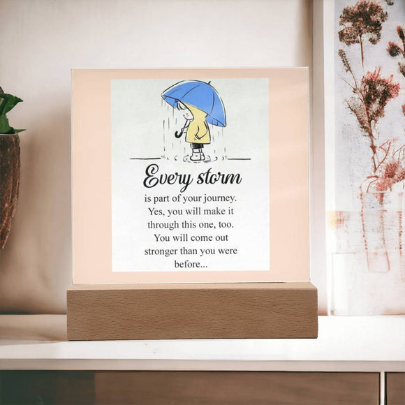 Ever Storm Affirmation Acrylic Plaque, Custom Message