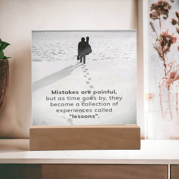 Lessons Affirmation Message Acrylic Plaque, Custom Message