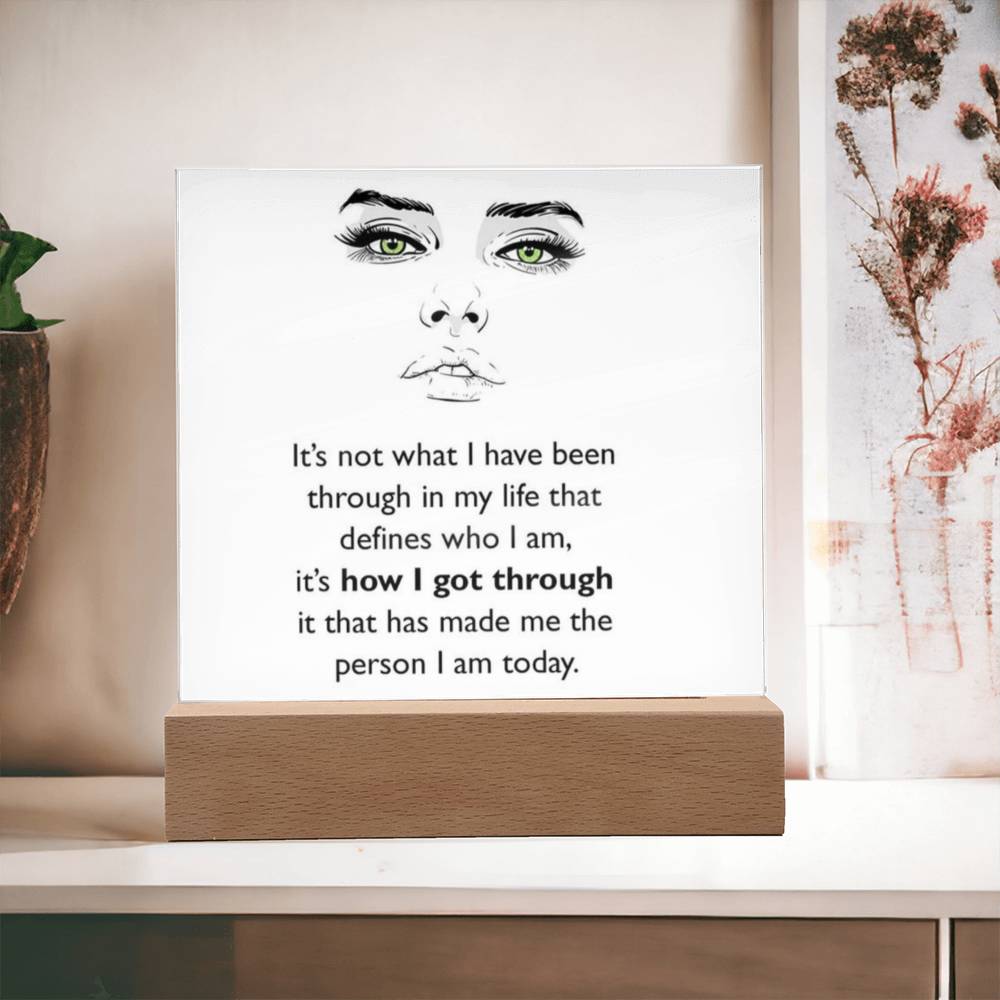 Who I Am Affirmation Acrylic Plaque, Custom Message